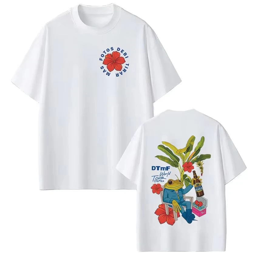 2026 New Vintage Hip Hop Streetwear Short Sleeve Tee, Bad Bunny Debi Tirar Mas Fotos DTMF World Tour Graphic Print T-shirt