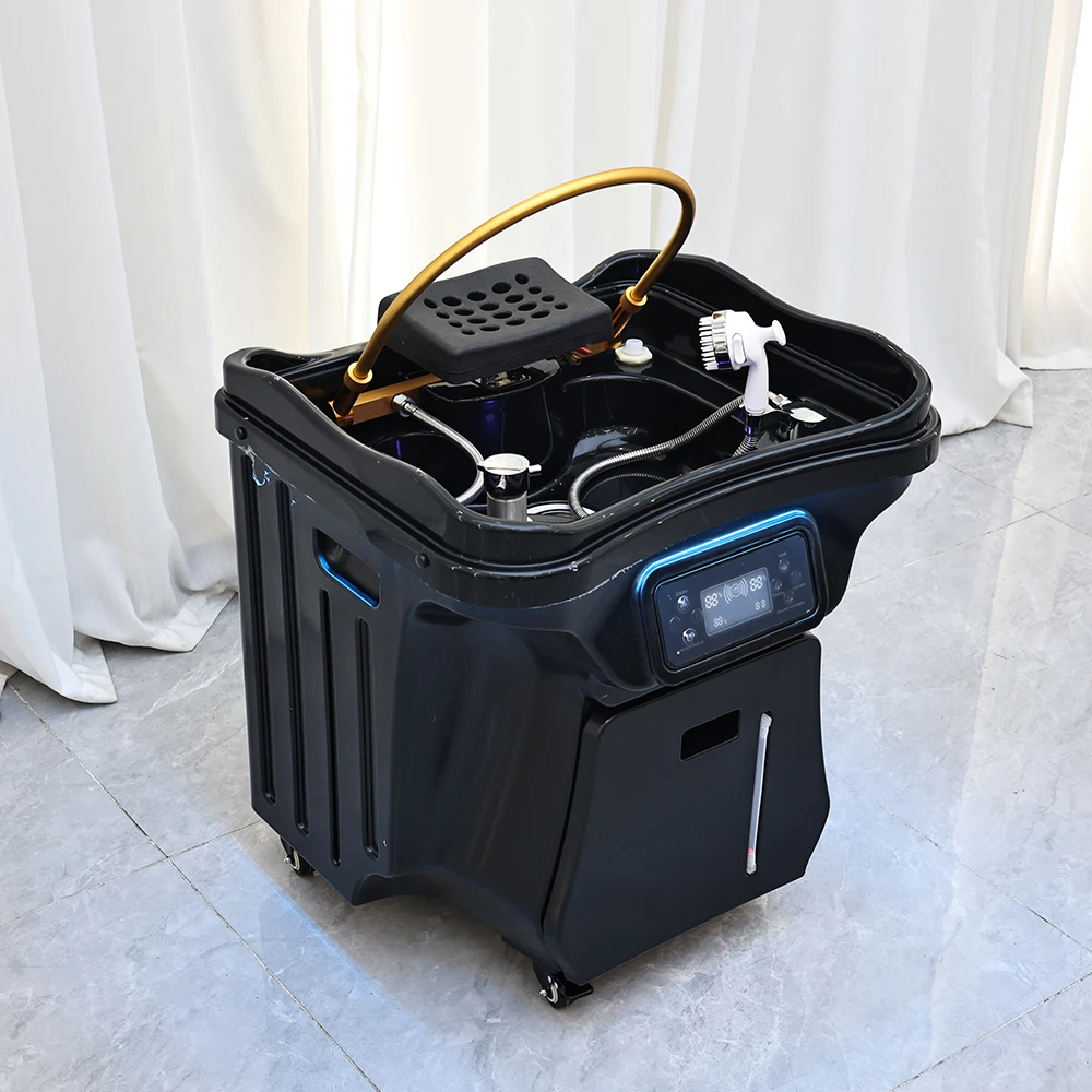 Portable Pipeless Head Spa Shampoo Basin with Steamer, Constant Temperature Circulating Water Mobile Hair Washing Sink, 60L Water Storage & 30L Waste Water Tank, Hair Salon Equipment, Shipment from the United States - view 2