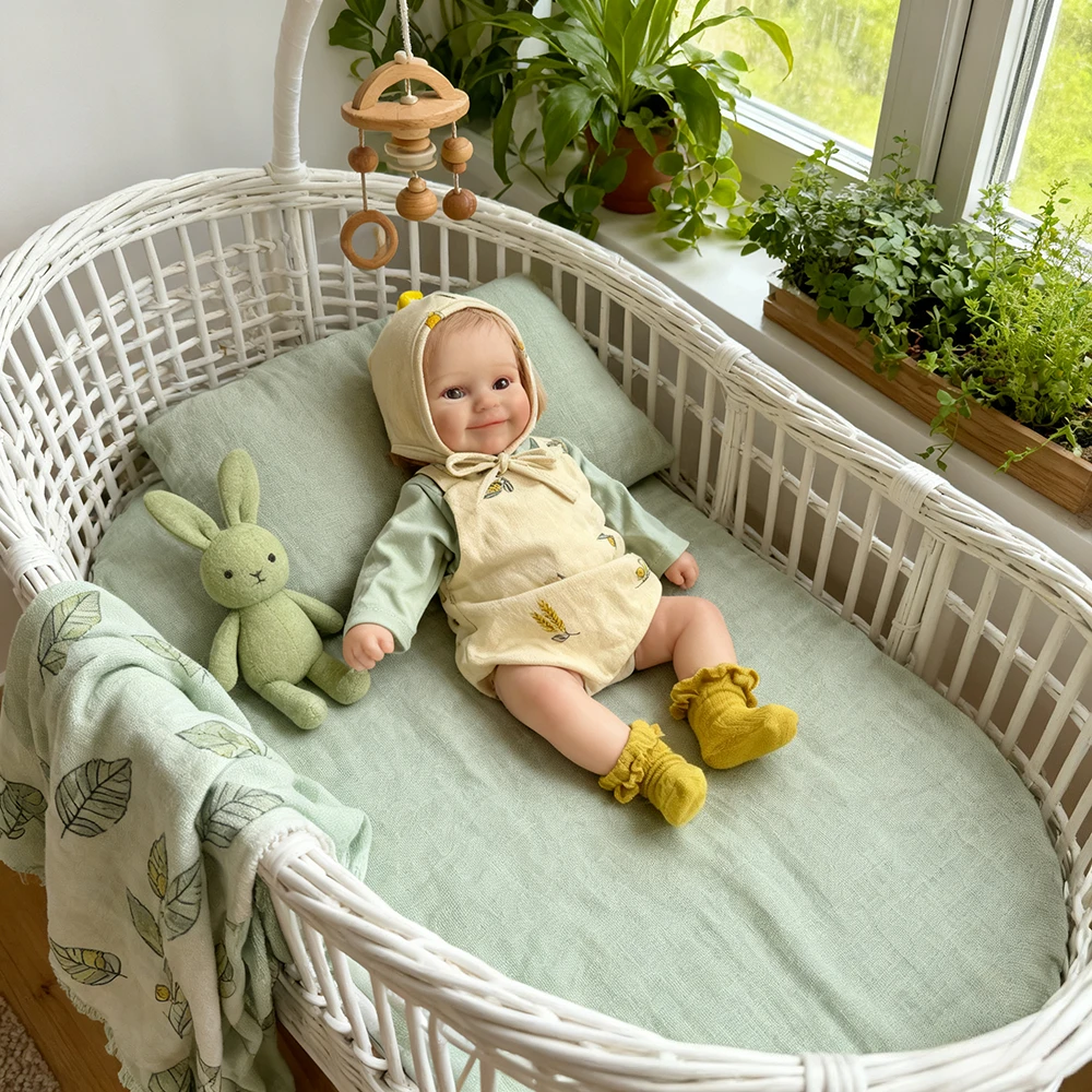 

50CM Silicone Reborn Maddie Toddler Girl Doll with Soft 3D Skin Tone Multiple Layers Painting Visible Veins Touch for Kids Gift