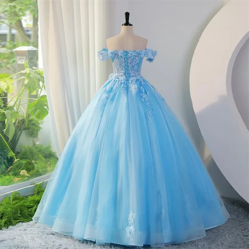 Ashley Gloria Summer New 2023 Quinceanera Dresses Sweet Off The Shoulder Party Dress Classic Lace Ball Gown Plus Size Prom Dress