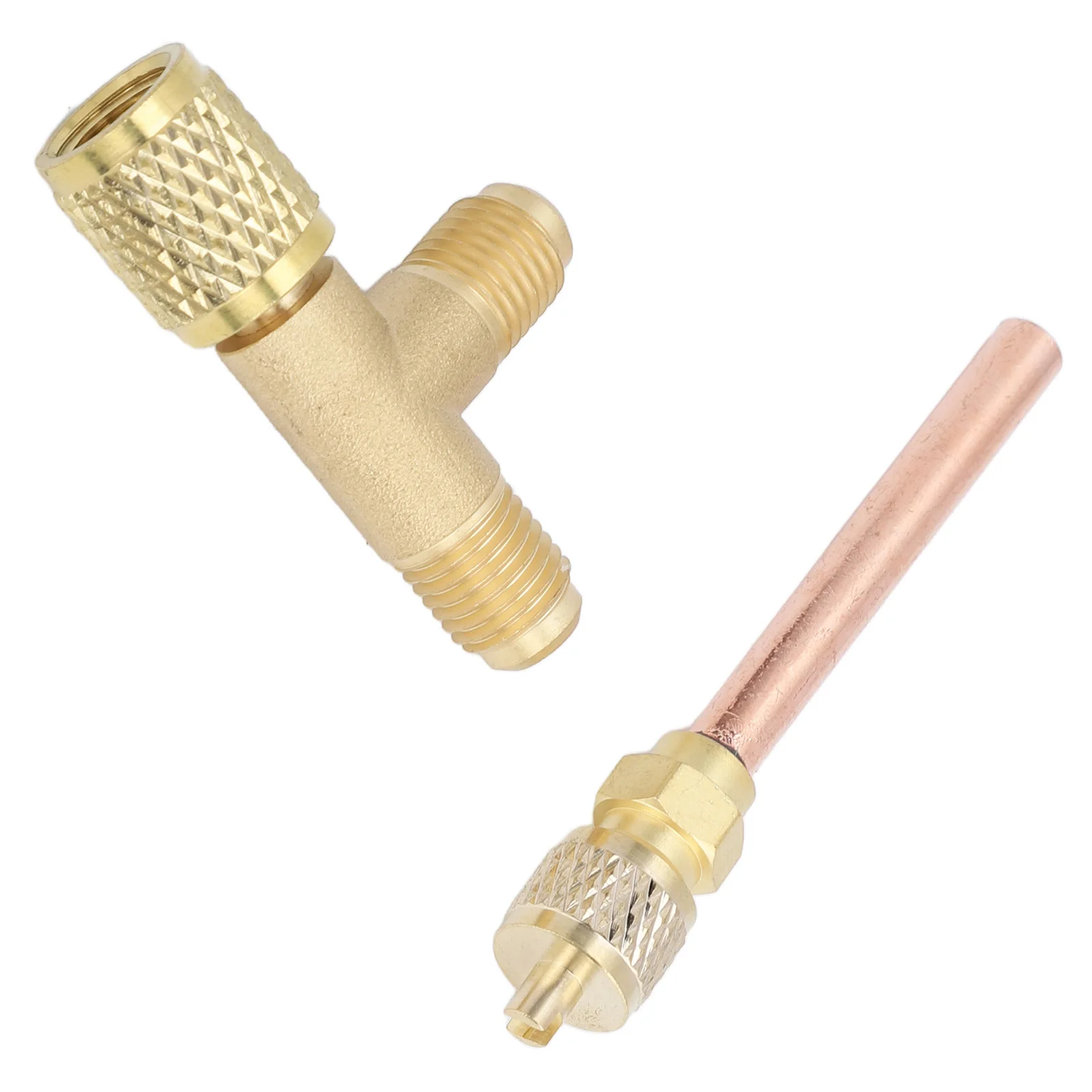Conector en T de válvula de 1/4 pulgadas, adaptador en T de acceso rápido, conexión rápida con válvula de retención unidireccional para medidor de vacío R22 R12 R134