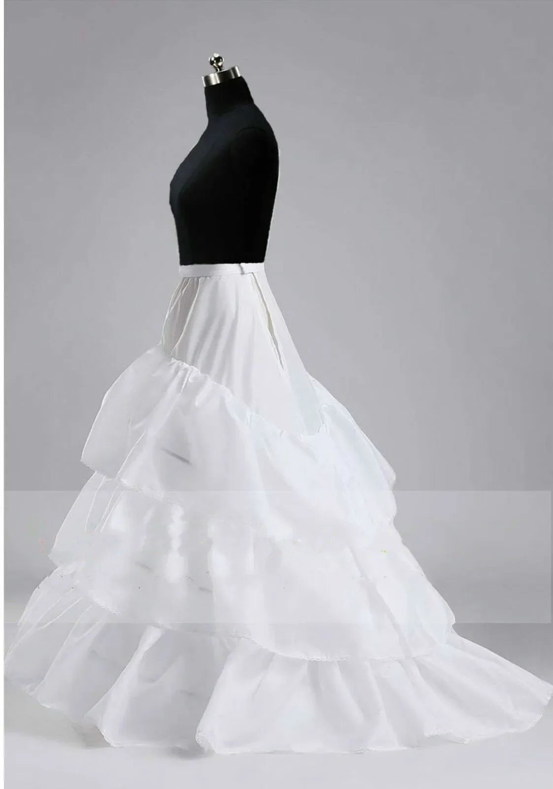 Black 3 HOOP Train MultiLayer Wedding Dress Bridal Promo Crinoline Petticoat Slips