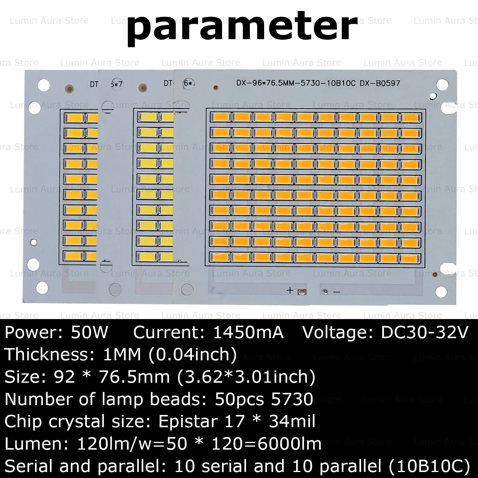 

10 шт. SMD-5730 чип Epistar 50 Вт светодиодный DC30-32 В 1450 мА DIY светодиодные лампы бусины прожектор наружное освещение прожектор чип бусины