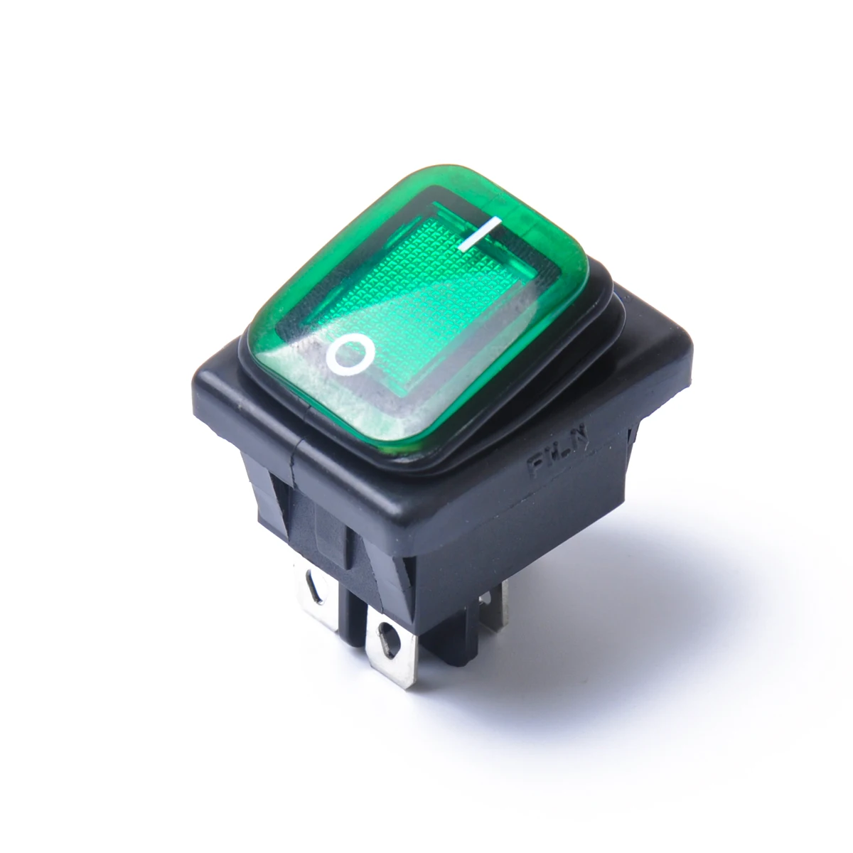 Waterproof Rocker Switch Boat Car Round 4 Pin LED Yellow Light On 12V DC Terminal Dustproof Water Resistant for Boat