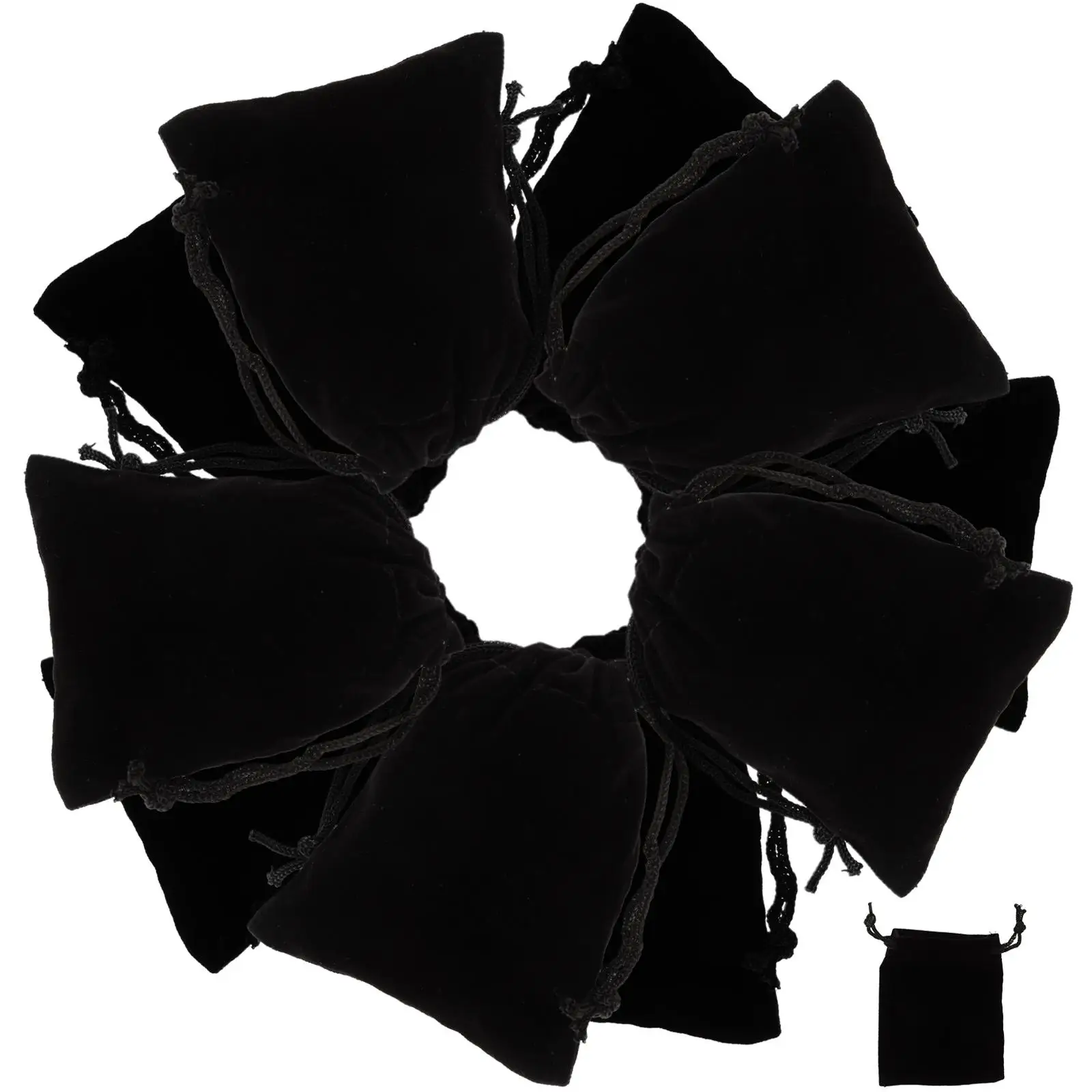 

10 Pcs Gift Bag Birthday Bags for Presents Drawstring Jewelry Pouch Black Small