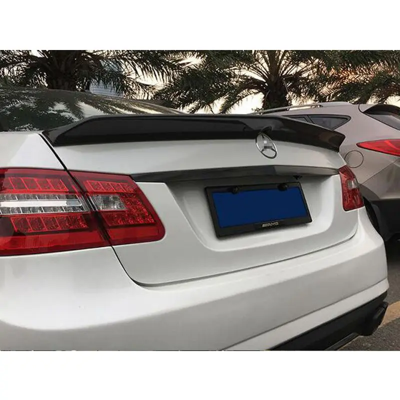 For Mercedes-Benz E-Class W212 4Door Sedan V Style Carbon Fiber Rear Spoiler Trunk Wing 2009-2016 FRP Forged carbon