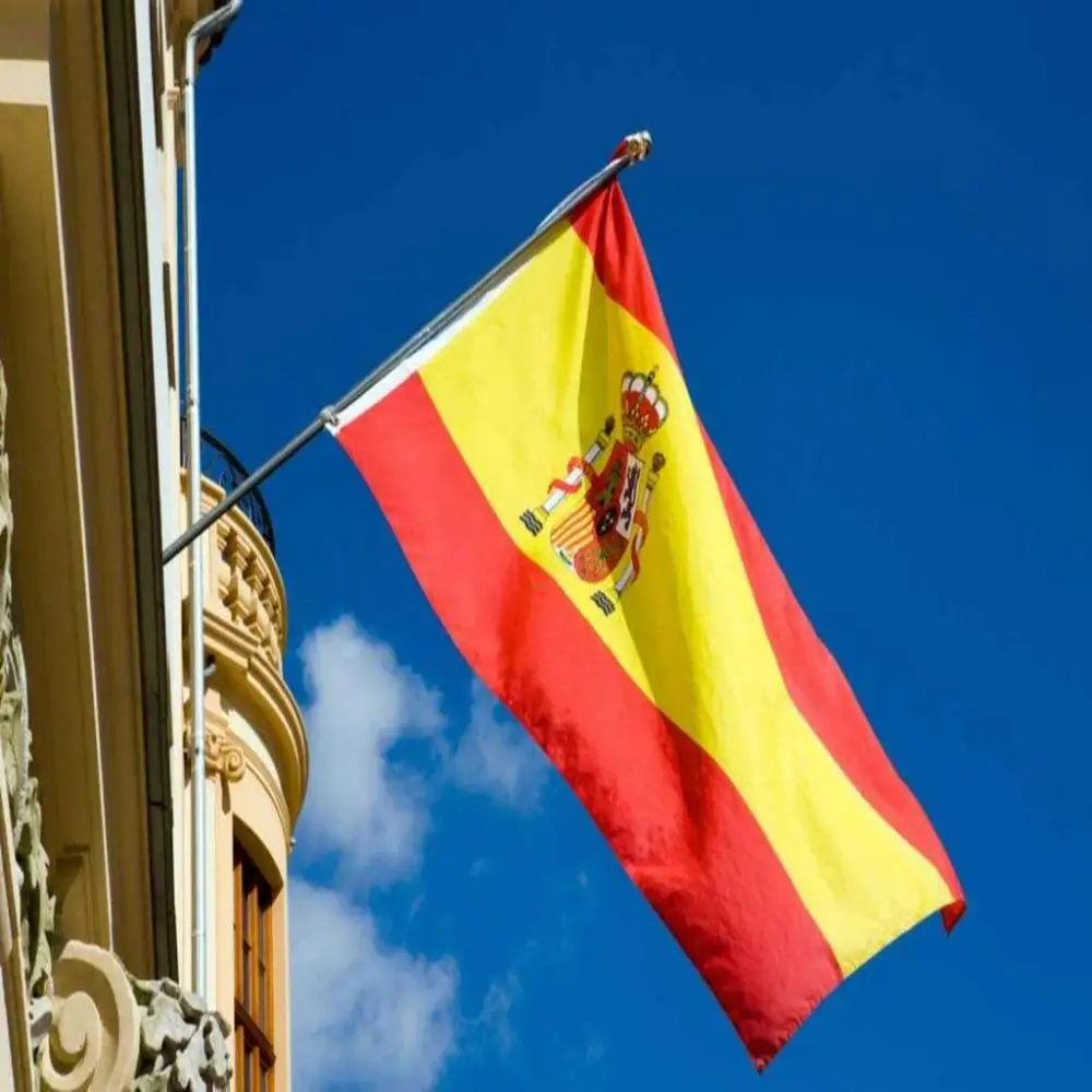Bandera de España de 90x150cm, 3x5 pies, bandera española de ES Espana, bandera de fútbol súper poli, interior y exterior para celebración, banderas grandes