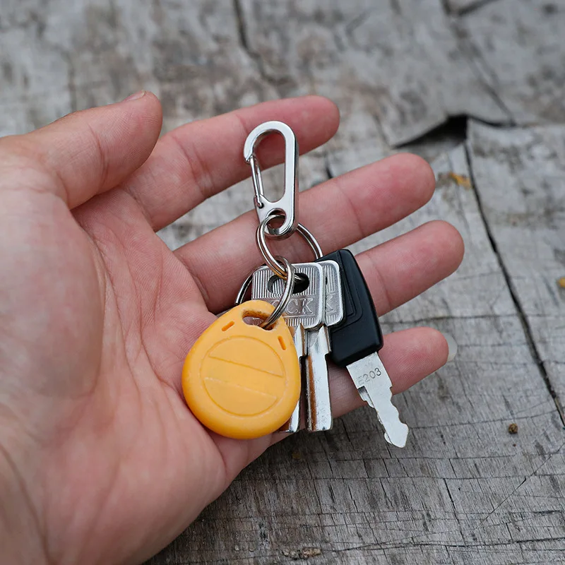 5 uds mosquetón de acero inoxidable Clip gancho de resorte, Mini gancho de liberación rápida de 34mm para llavero al aire libre Camping pesca senderismo