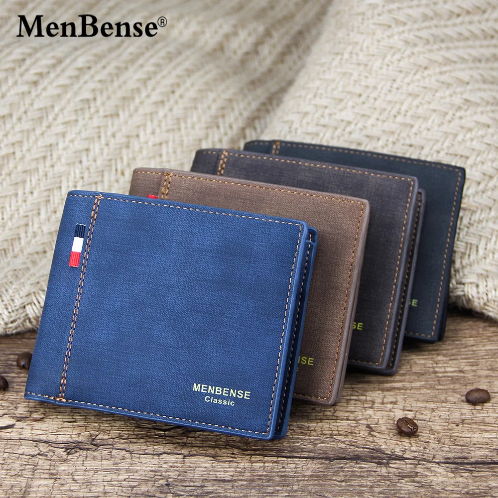 New Frosted Men's Wallet Short Large Capacity Fashion Casual Retro Bag Leather Wallet Coin Purse Credit Card Bag PU Leather