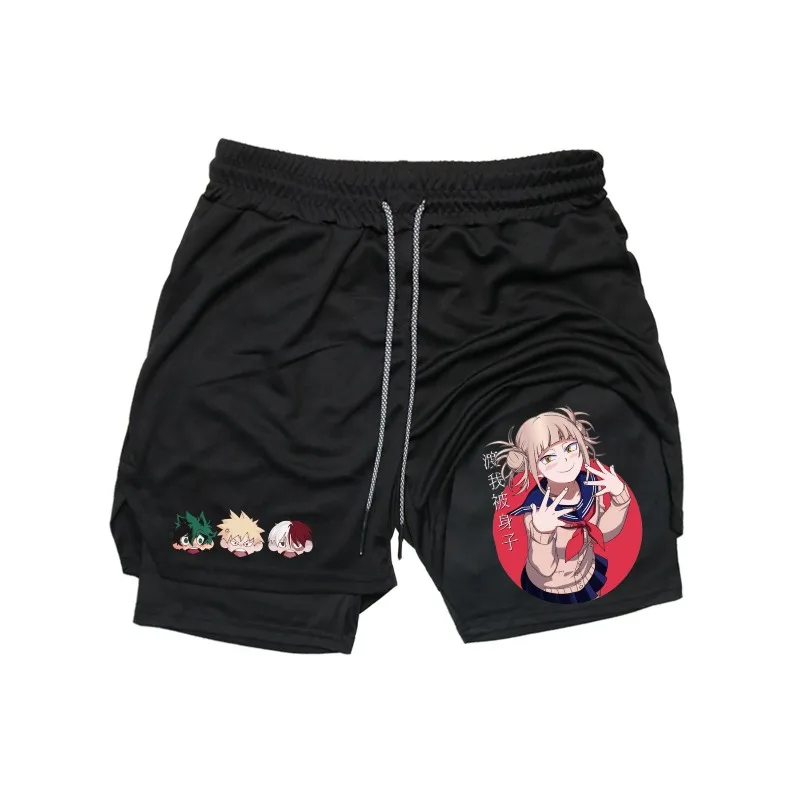 

Toga Himiko Small Might 2in1 Gym Workout Shorts for Men Quick Dry Stretchy Athletic Compression Shorts Fitness Running Jogging