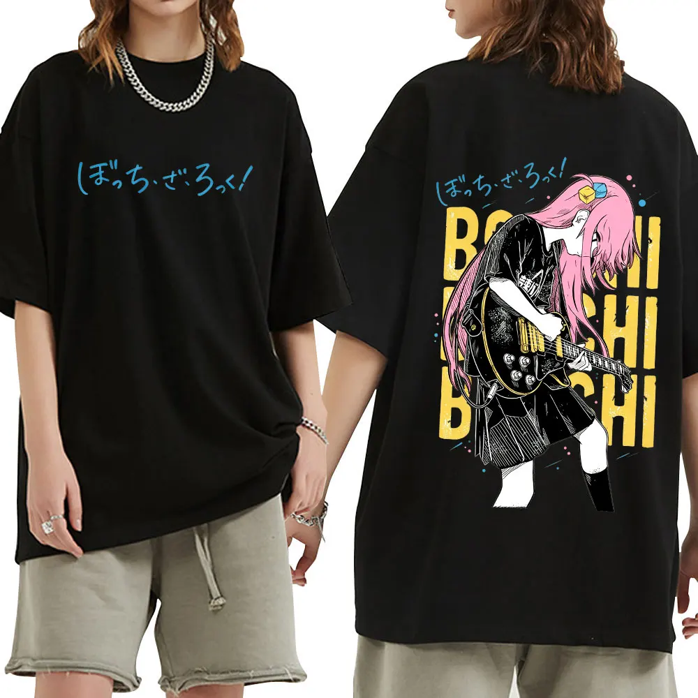 Anime Bocchi The Rock Gotoh Hitori T-shirts Men Clothing Fashion Casual T-shirt Cotton Short Sleeve Oversized T Shirt Streetwear
