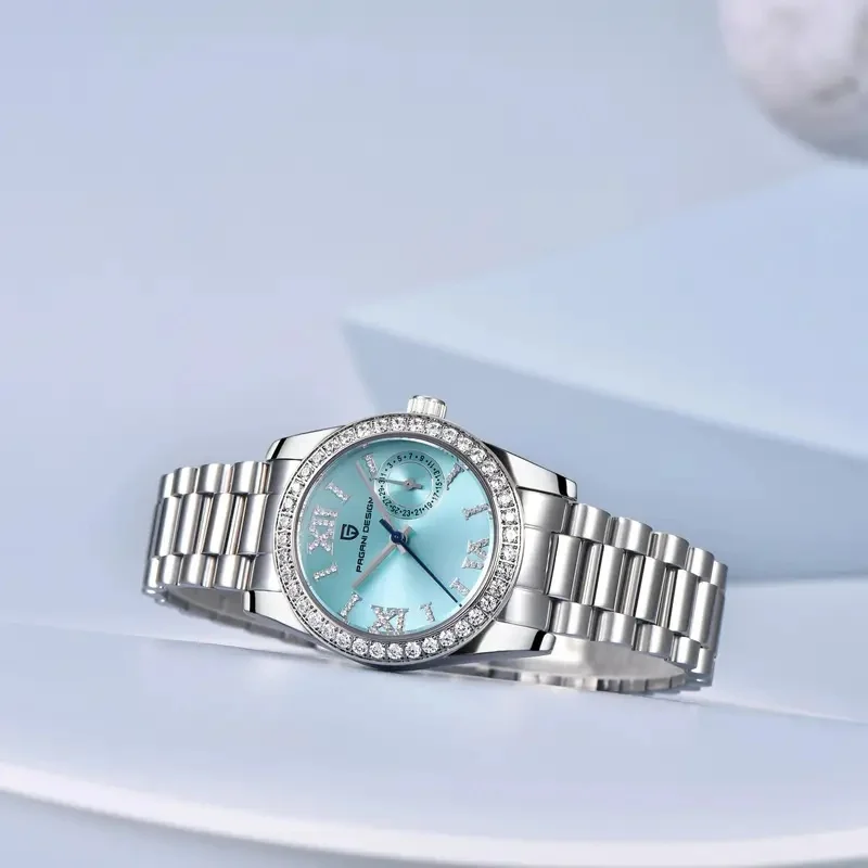 PAGANI DESIGN 1776 32MM Women Quartz Watch, VH65, Sapphire, Stainless Steel Diamond Dial Ladies Gift Watch view 2