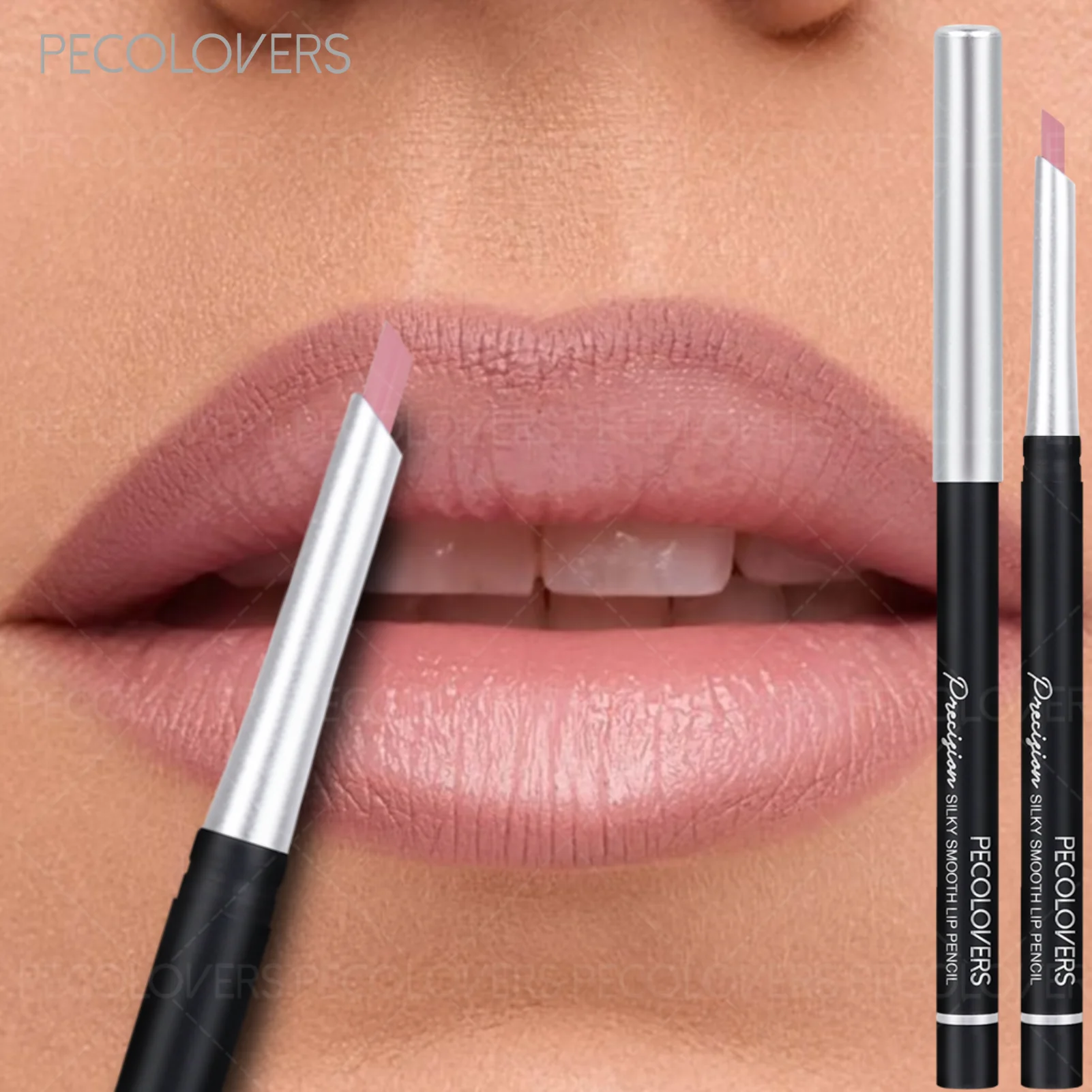 Crayon à lèvres et eye-liner velouté longue durée, imperméable, résistant à la transpiration, double usage, glisse facilement, rouge à lèvres nude, outil de maquillage