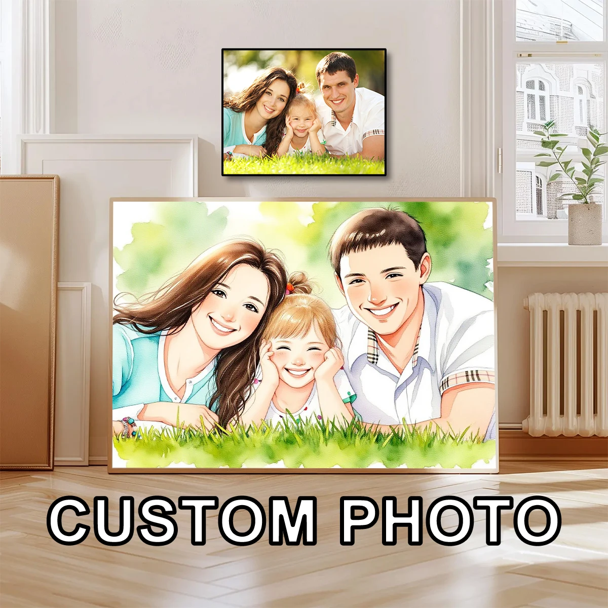 

YWDECOR Custom Cartoon Watercolor Style Painting Canvas HD Print Anime Customized Your Picture Wall Art Poster for Home Decor