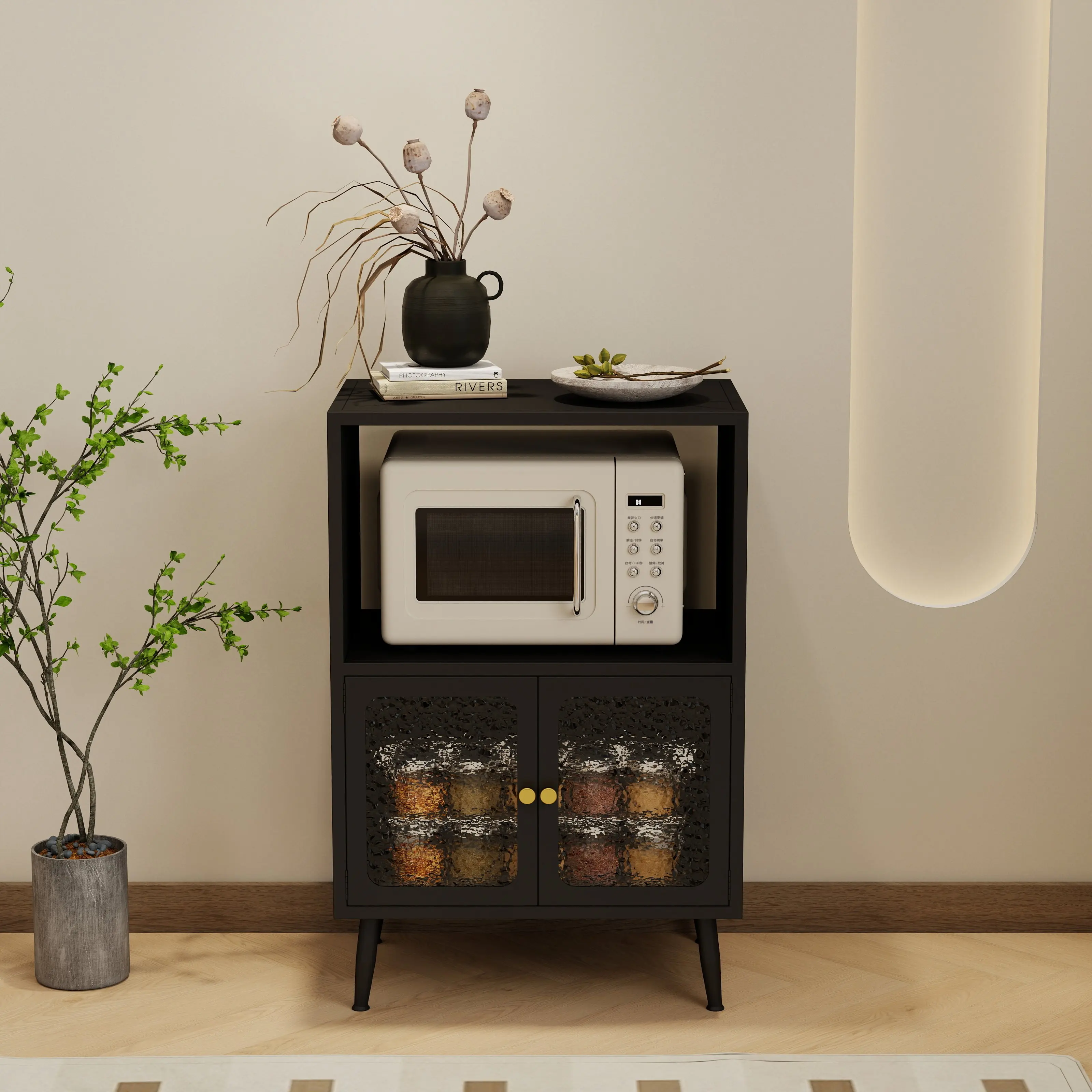 Side cabinet Antique microwave oven oven cabinet