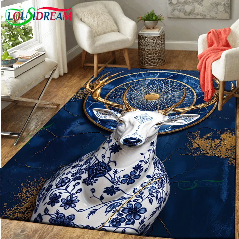 

Gold Porcelain Stag of Dawn Entrance Carpets for Kitchen Floor Bedroom Rugs Decor Home Decoration Doormat Outdoor Room Foot Mats