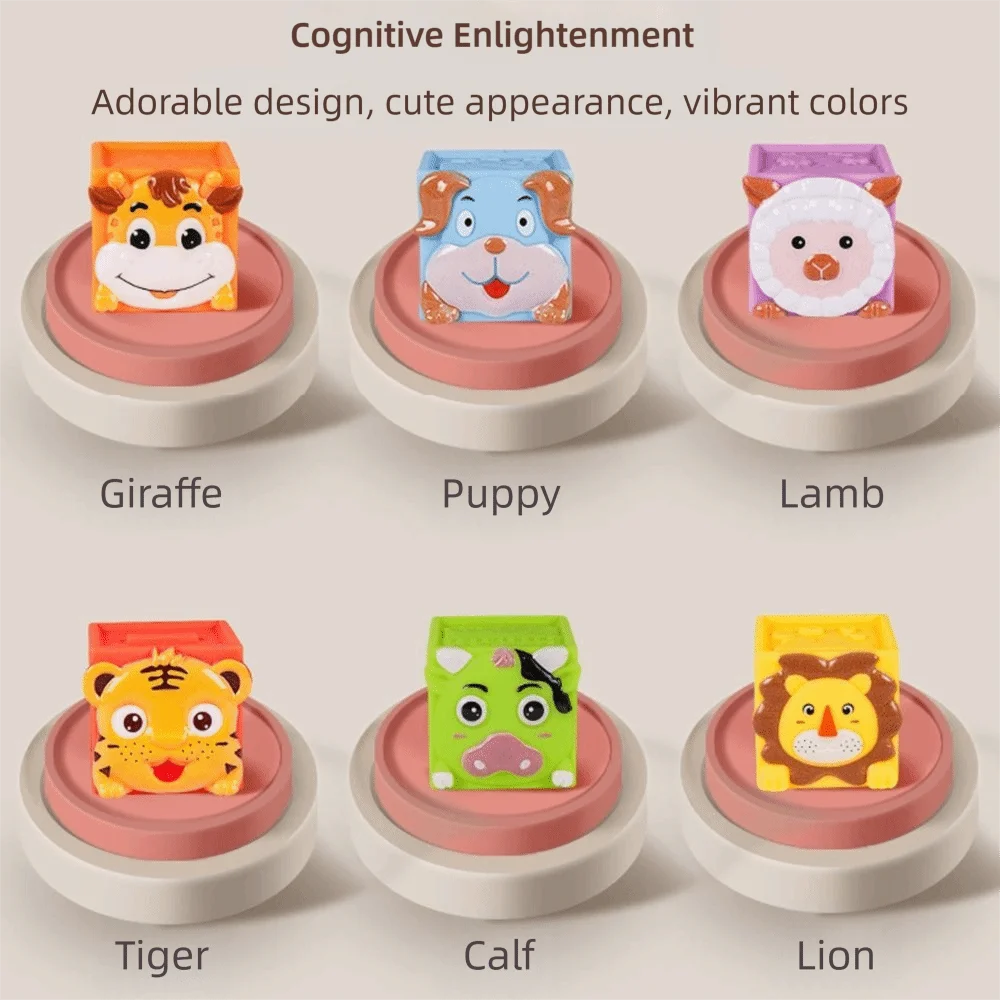 12 قطعة من مكعبات بناء الحيوانات المطاطية الناعمة للتعليم المبكر ومقاومة درجات الحرارة العالية ويمكن لدغة لعبة ألغاز الضغط