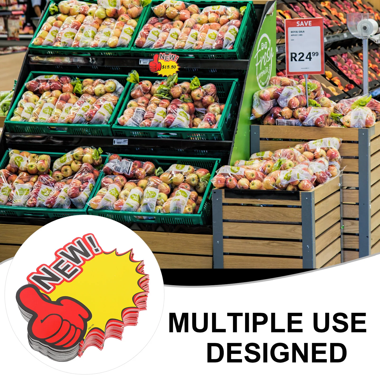 Étiquettes de vente en rafale, 100 pièces, étiquettes en papier en forme d'étoile, pour magasin de détail, supermarché, cour, étiquettes de prix de vente pour Promotion, signes en papier de vente