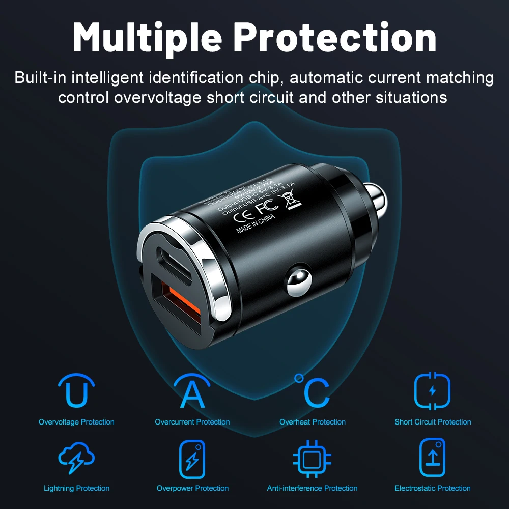 100W PD QC Pull Ring Fast Charging Car Charger USB C Car Phone Charger Adapter For iPhone 13 12 Xiaomi Samsung Huawei image 6