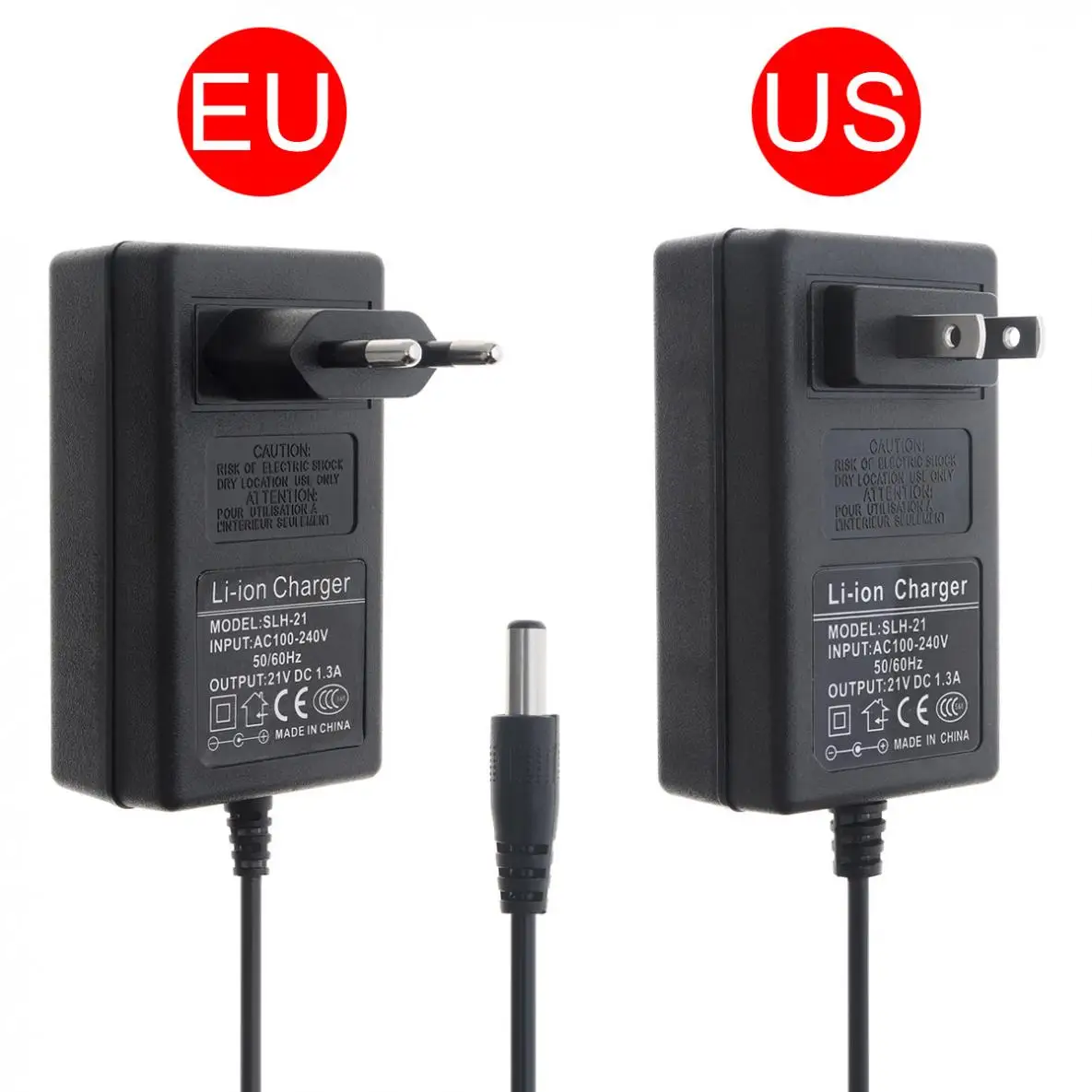 12.6/16.8/17/21/25V DC Power Adapter Power Supply Charger with EU Plug and US Plug for Lithium Electric Drill/Screwdriver/Wrench