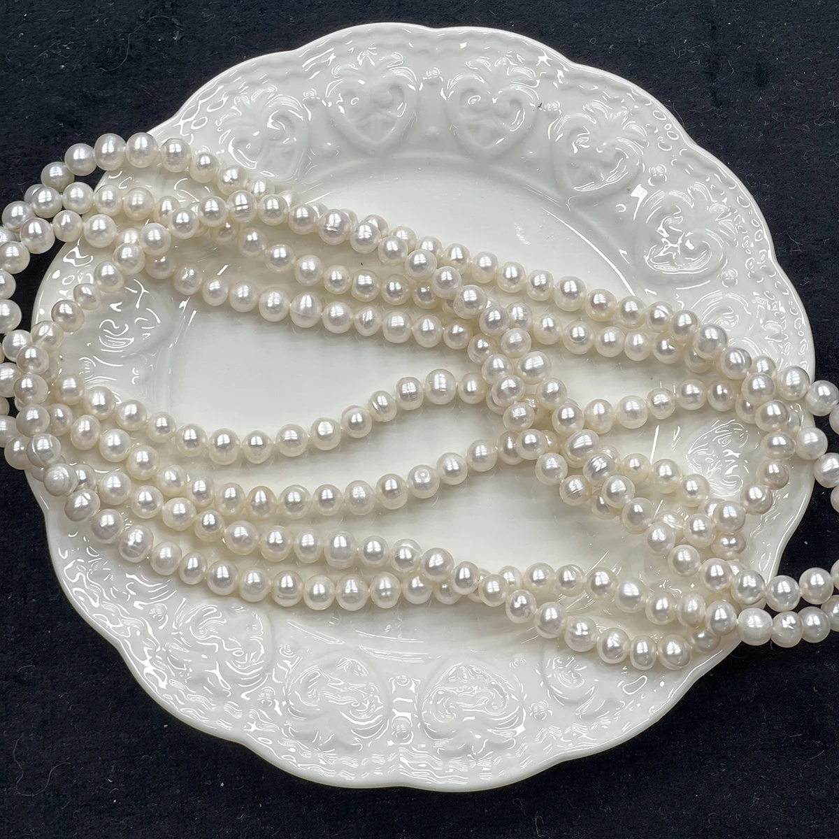 160cm Natural Freshwater Pearl Sweater Chains Round White Pearl Loose Beaded for Women Men Jewelry Necklace 6-7mm