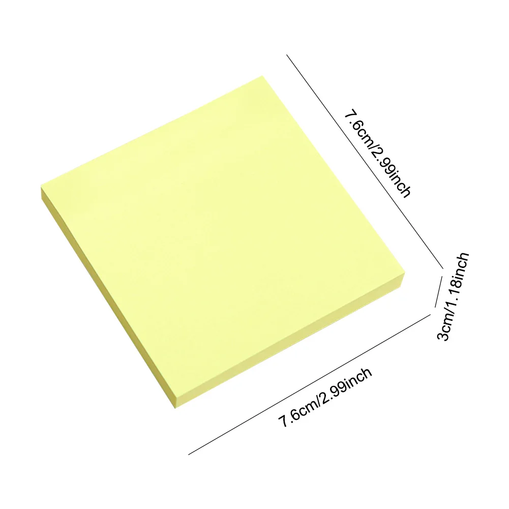 Sticky Notes Self-Stick Pads 100 แผ่น Square Memo Pads Tearable Bright สี Sticky Pads เขียนได้อุปกรณ์เสริม