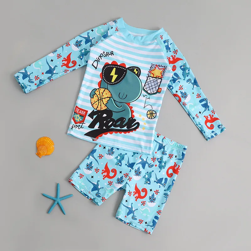 Bañador de secado rápido para niños y niñas, traje de baño para surfear, protector solar, dibujos animados de coche, ropa de playa