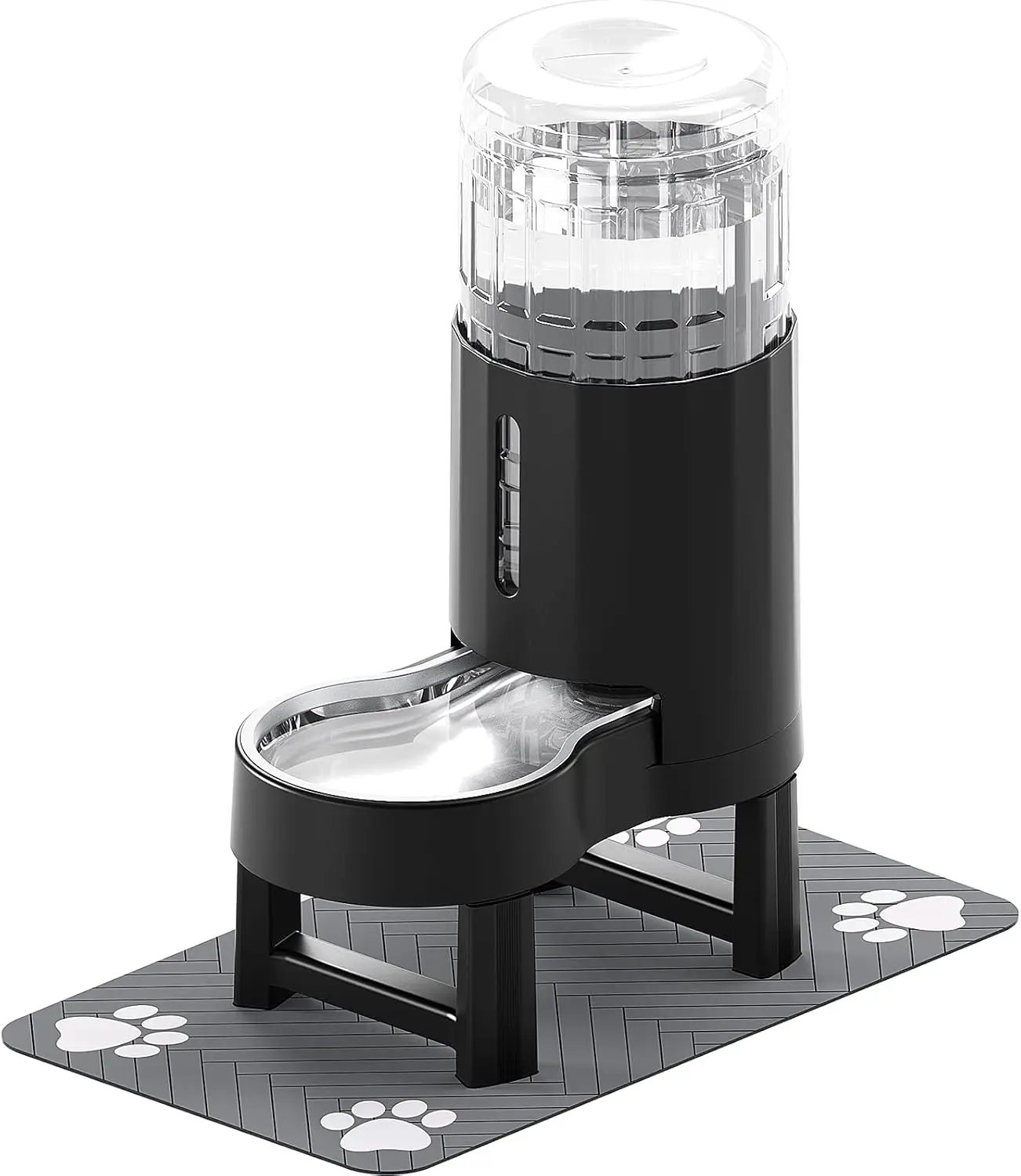 

Приподнятый диспенсер для миски для воды для собак с ковриком, большая емкость 8 л для больших домашних животных, бесшумная и легкая очистка