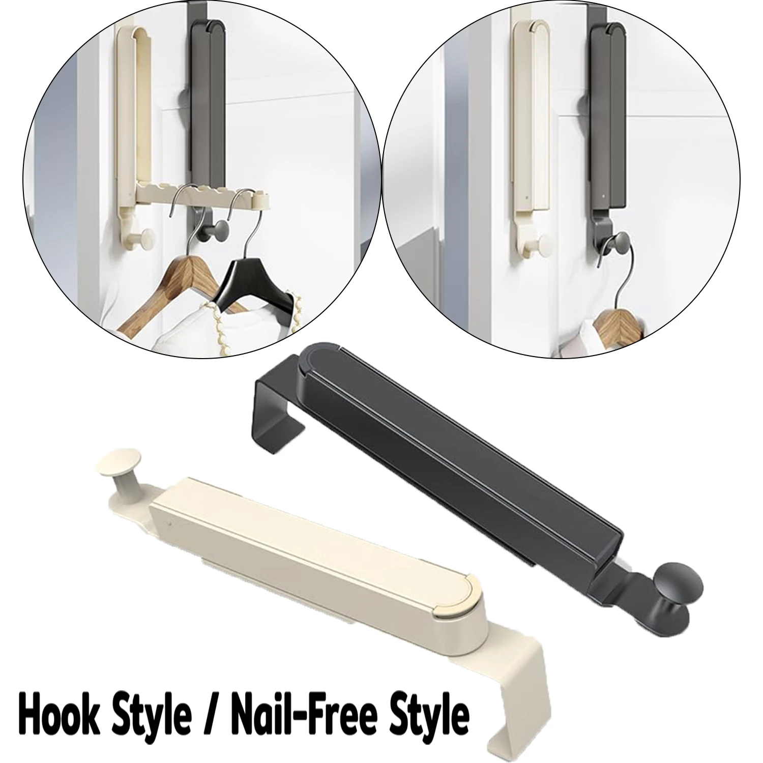 Folding Clothes Drying Rack Super Heavy Duty Aluminum Alloy Over the Door Hanger with Retractable Rod Foldable and Portable Rack