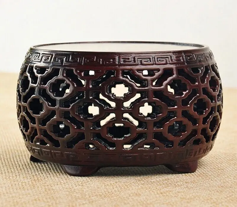 

2,8*3,8 дюйма, резная подставка для аквариума из палисандра, каменная ваза для бонсай, основание для стойки для цветов