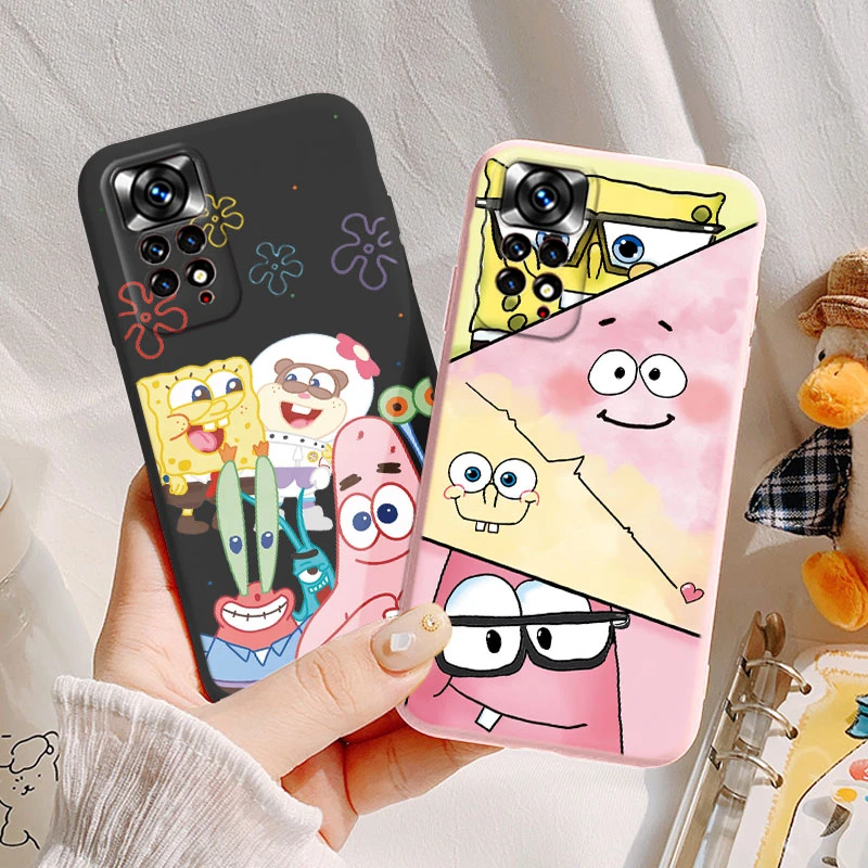 Etui na telefon Funny Cartoon SpongeBob SquarePants do Xiaomi Redmi Note 11 11S Note 11S 4G Cute Patrick Star Silicone Soft TPU Cover