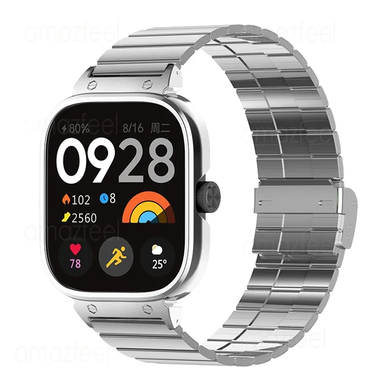 Metal Strap Case Protector for Redmi Watch 4 Watchband for redmi watch 4 Stainless Steel Wristband redmiwatch 4 Bracelet Frames