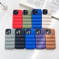 Fashion 2 in 1 Down Jacket The Puffer North Phone Case For iPhone 16 15 14 13 Pro Max 12 11 Pro 15Plus Shockproof Silicone Cover