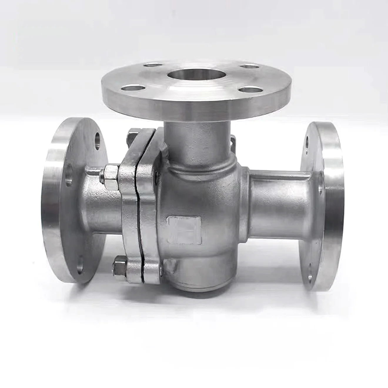 304 الفولاذ المقاوم للصدأ منصة عالية ثلاثية الاتجاه الكرة صمام الكهربائية الهوائية T/L 3 طريقة دليل الكرة صمام 3 "صمام كروي شفة