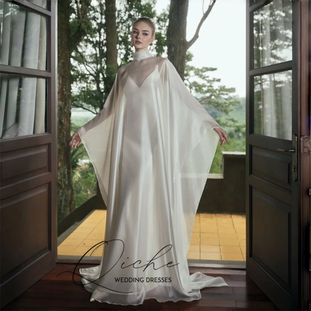 QICHE Elegant A-line Two-Pieces Wedding Dresses Women 2026 High Collar Pleat Bridal Party Gowns Customized Vestidos De Novia