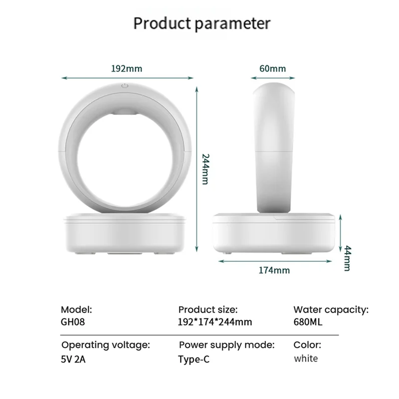 مكافحة الجاذبية قطرات الماء المقلوب ارتفاع ضباب حجم الضروري النفط الروائح الضوء المحيط المحمولة العطر الناشر-AA80