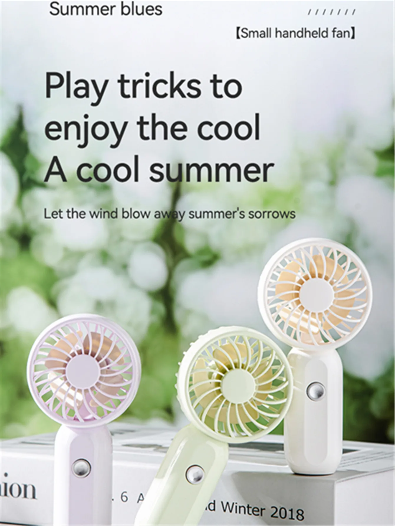 MEET SUN 3-Speed Silent Small Handheld Portable Electric Fan desktop USB Charging Sports Pocket mini Fan