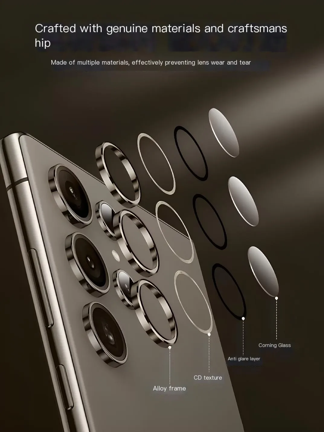 Camera Lens Ring Protector for Samsung Galaxy S24+ Plus  S24 Ultra Metal Lens Ring Protective Glass Cap