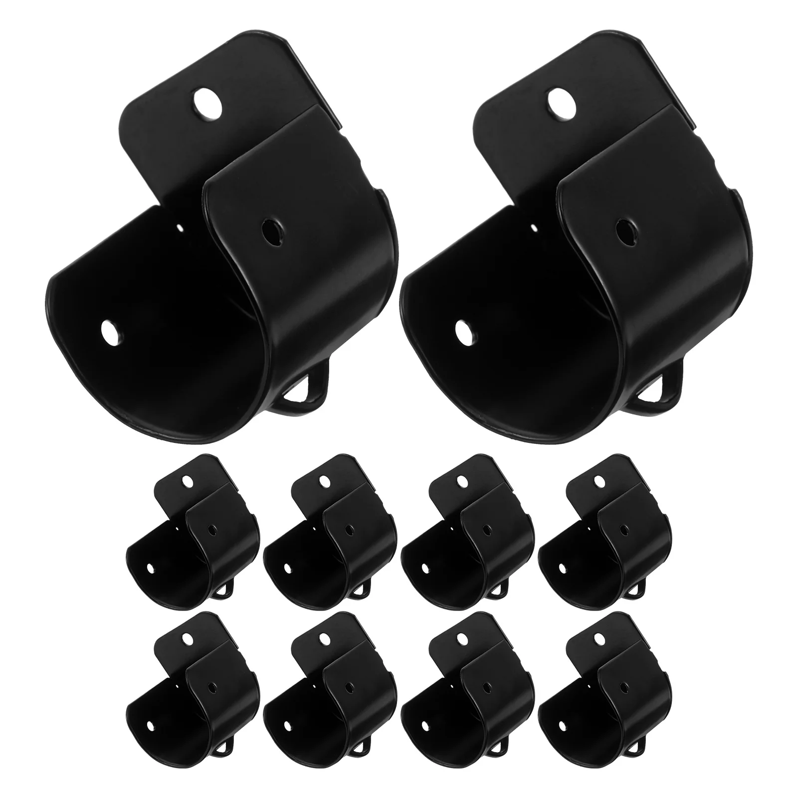 

10 pcs Curtain Rod Flange Socket Iron Wall Fixed Bracket For Closet Pole Support Drapery Hanging Hardware U Shaped Metal Bracket