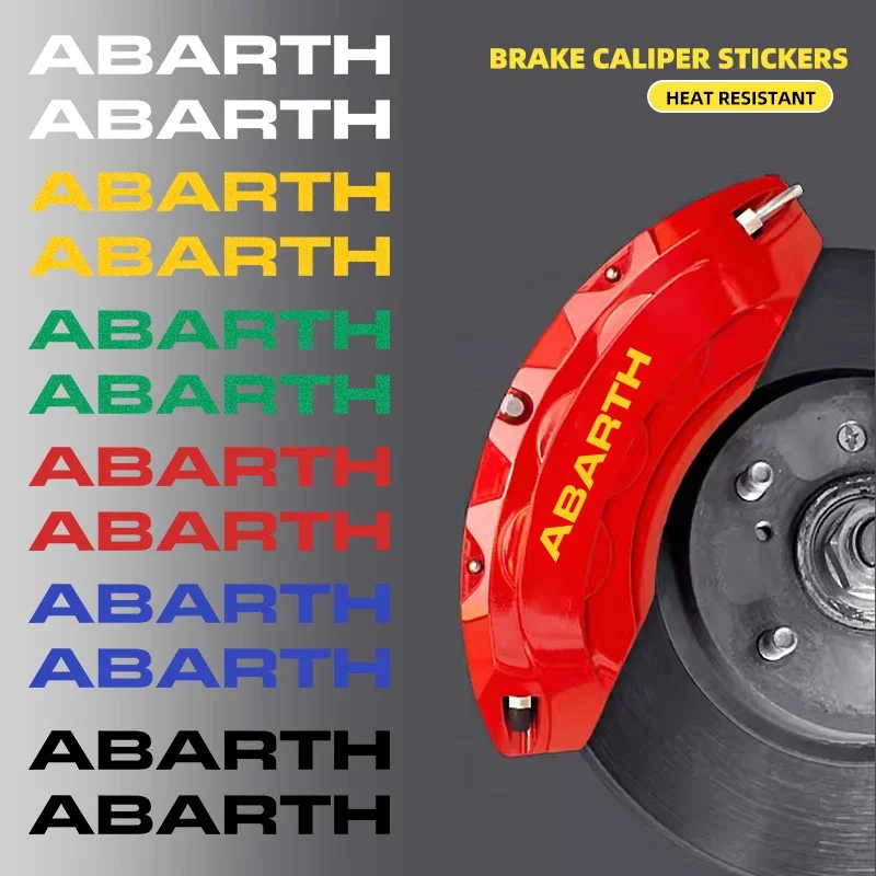 6 pegatinas decorativas de PET para pinzas de freno de coche, calcomanías para ruedas, para FIAT Fiorino Fastback E-Ulysse Doblo Cronos Centoventi 500X 500L