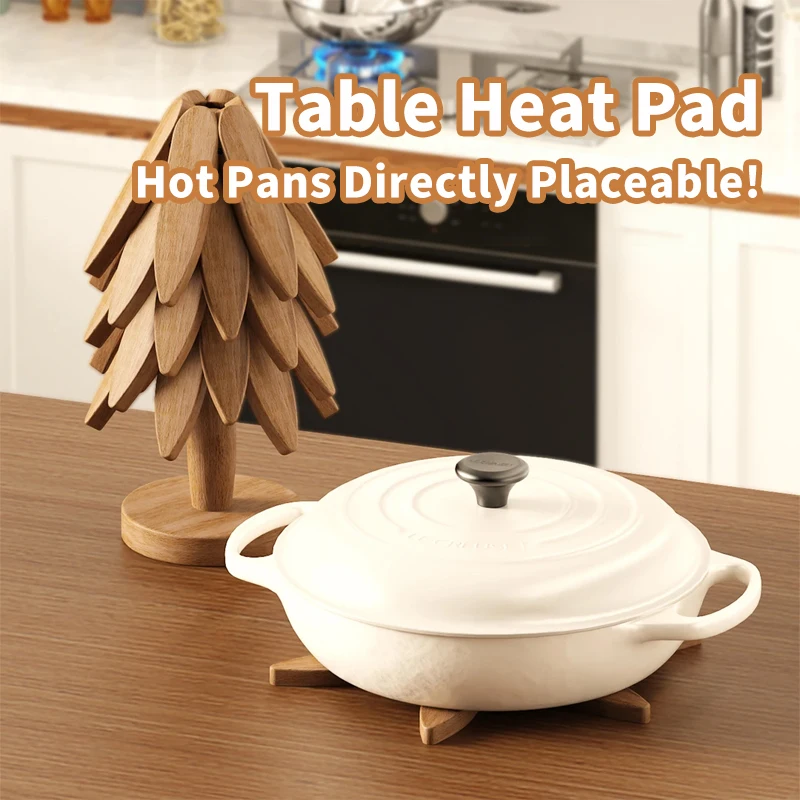 Hot-Selling Christmas Tree Heat Insulation Mats: Premium Wooden Table Mats-Heat-Resistant Anti-Scald Coasters for Plates & Bowls