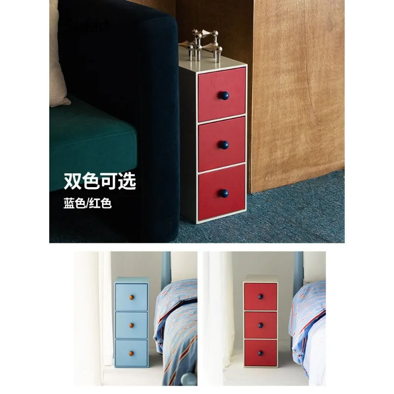 

Bedside table is very narrow, small bedroom saves space 22 cm, creative narrow cabinet with drawers