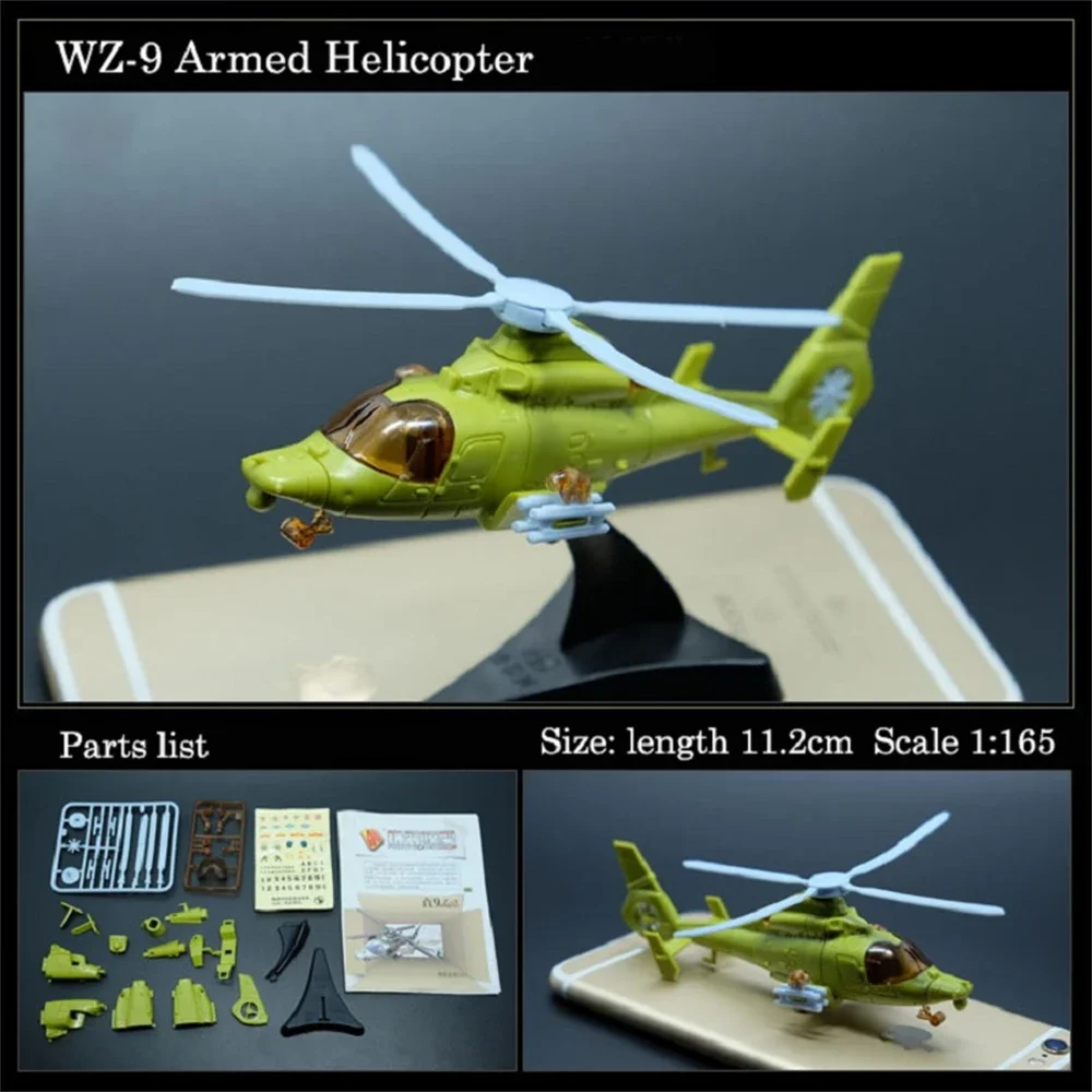 1:115 Scale Chinese WZ-9 Helicopter Gunships Aircraft Assembly Mini Plastic Military Model Puzzle Building Figure Toys