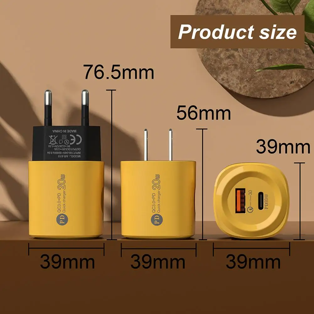 범용 USB C타입 벽 충전기, 태블릿 휴대폰용 USB 포트 어댑터, EU/US플러그 충전기, 고속 충전, QC3.0 PD20W