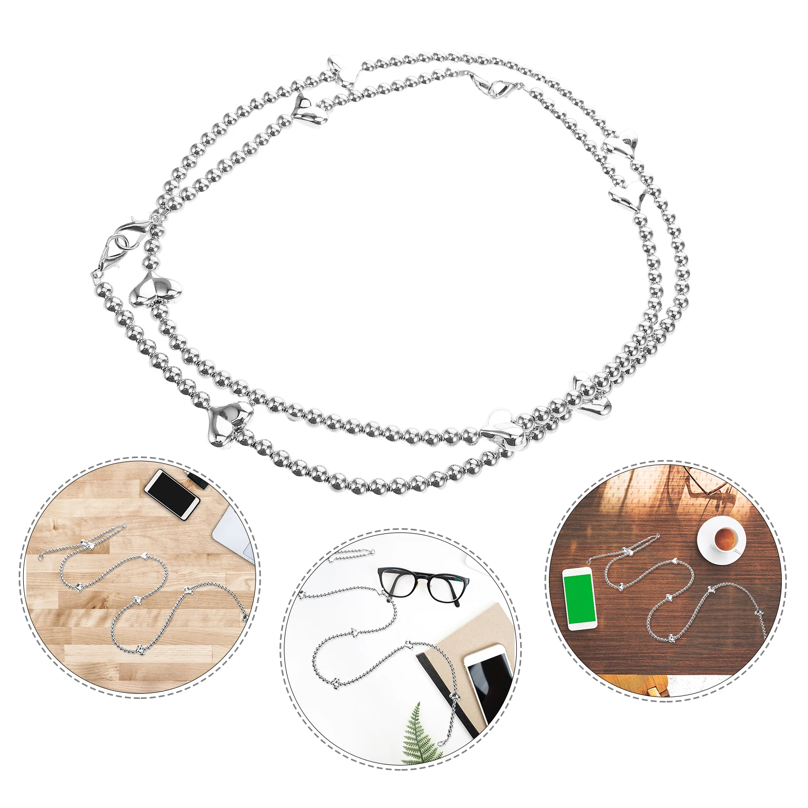 

Adjustable Voice Amplifier Strap Comfortable Heart Chain Design Phone Lanyard Multifunctional Belt For Public Speaking Fitness