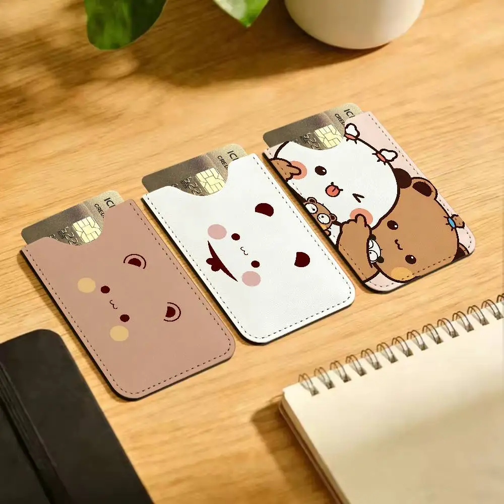 Bubu and Dudu Cute Cartoon Creative Printed with Leather Protective Case Business Portable Letter Pattern Leather Credit Bags