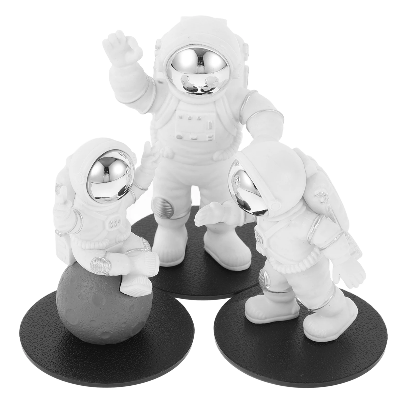 

3pcs Astronaut Statue Dashboard Ornament Car Interior Decor Astronaut Figurines Dash Accessories Dashboard Charms Rear View