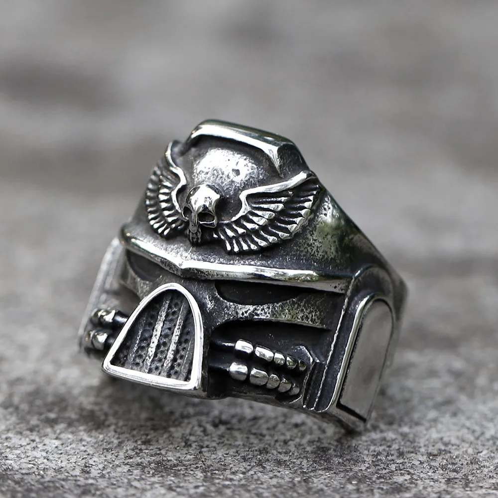 Anillos de acero inoxidable 316L para hombre, anillos de calavera de Calvario para adolescentes, joyería gótica punk para motocicleta, regalo,