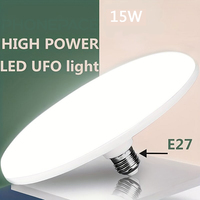 E27 220v 15W LED Bulb Base Household Energy Saving Lamp Indoor Lighting Flying Saucer Light 6500k Ceiling Lamp Garage Light