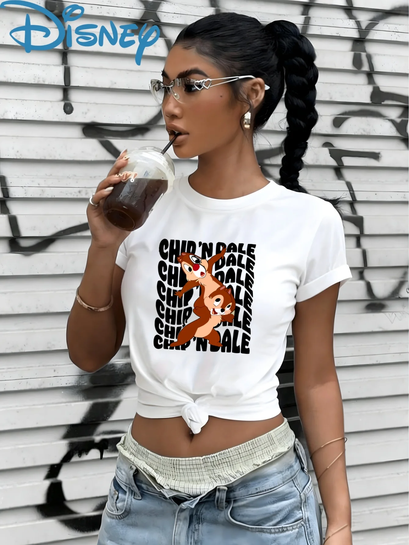 

Рубашка Disney Chip 'n' Dale, стильная одежда больших размеров, одежда на все времена года, новая модель, унисекс, Y2k, с короткими рукавами, классическая модель для пар.